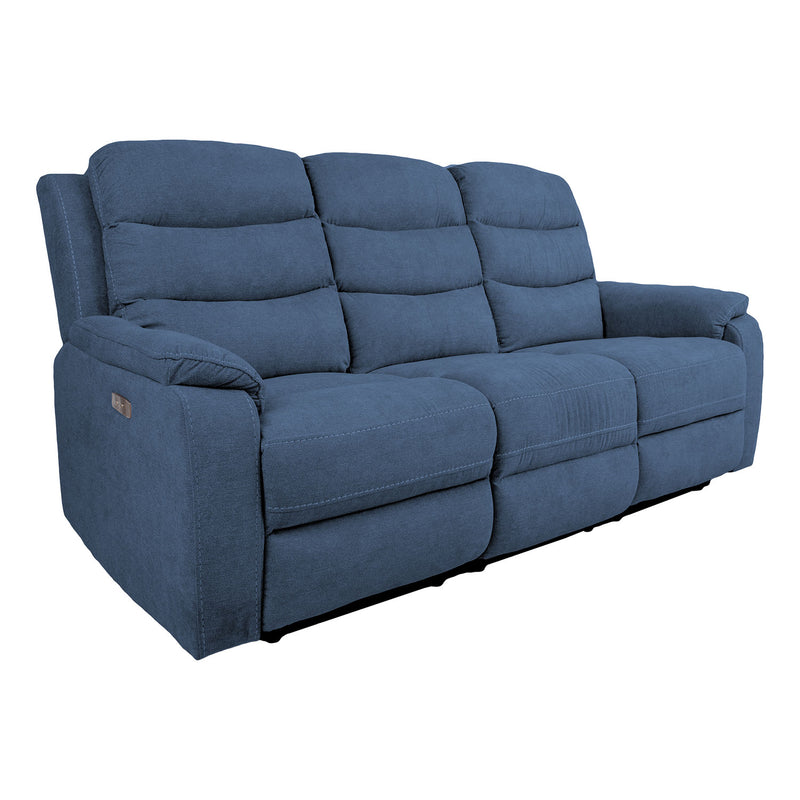 Recliner sofa MIMI 3-seater with electric mechanism, blue - 14096