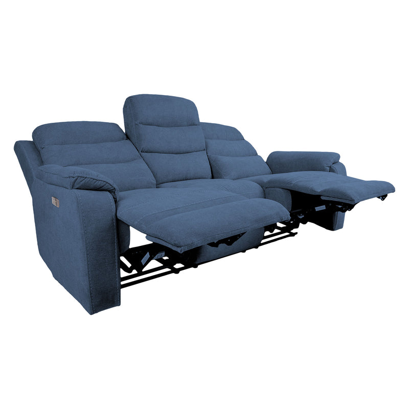 Recliner sofa MIMI 3-seater with electric mechanism, blue - kuva 2