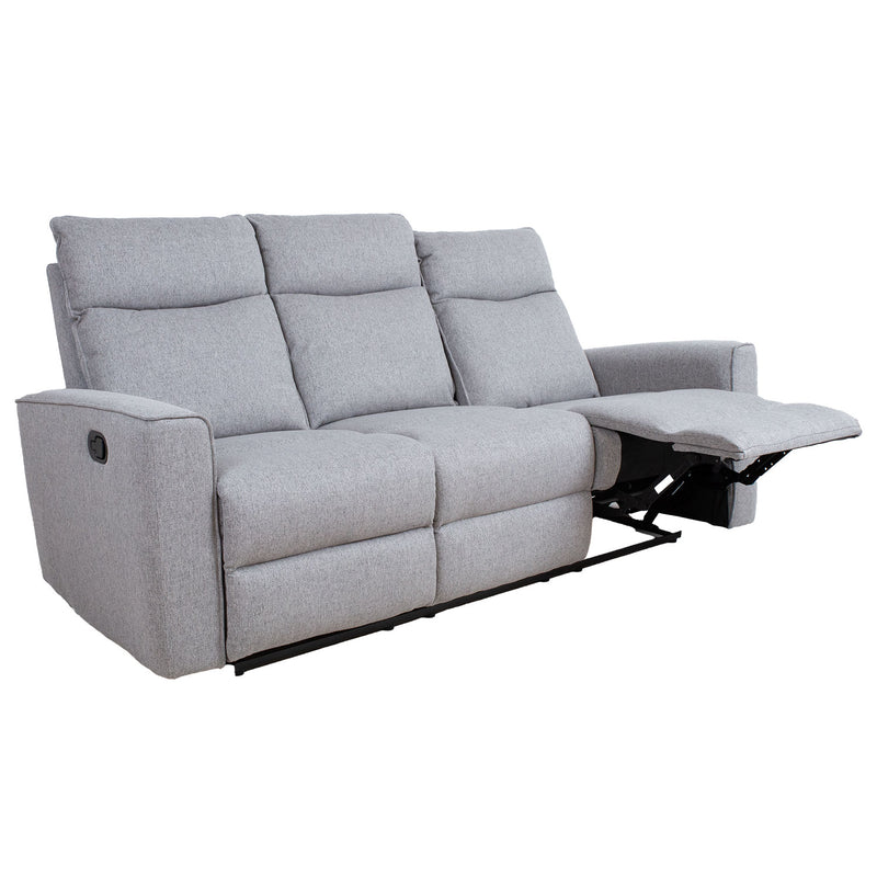 Recliner sofa MORA 3-seater with manual mechanism, grey - kuva 2