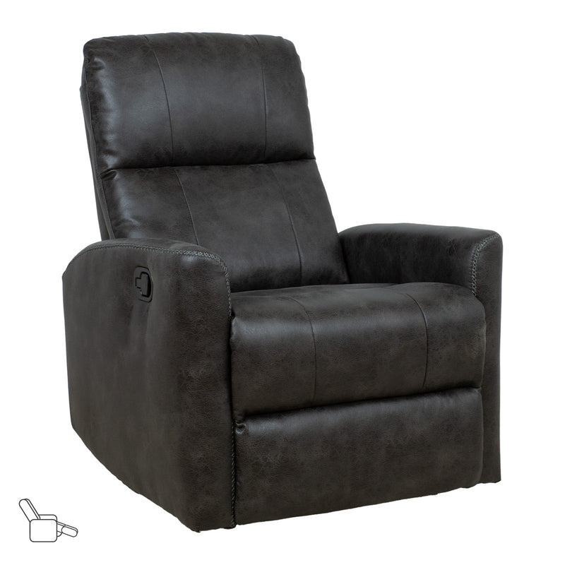 Recliner armchair DIEGO with swinging and rotating manual mechanism, grey - 14109