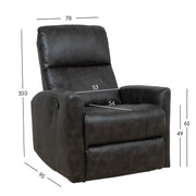Recliner armchair DIEGO with swinging and rotating manual mechanism, grey - kuva 2