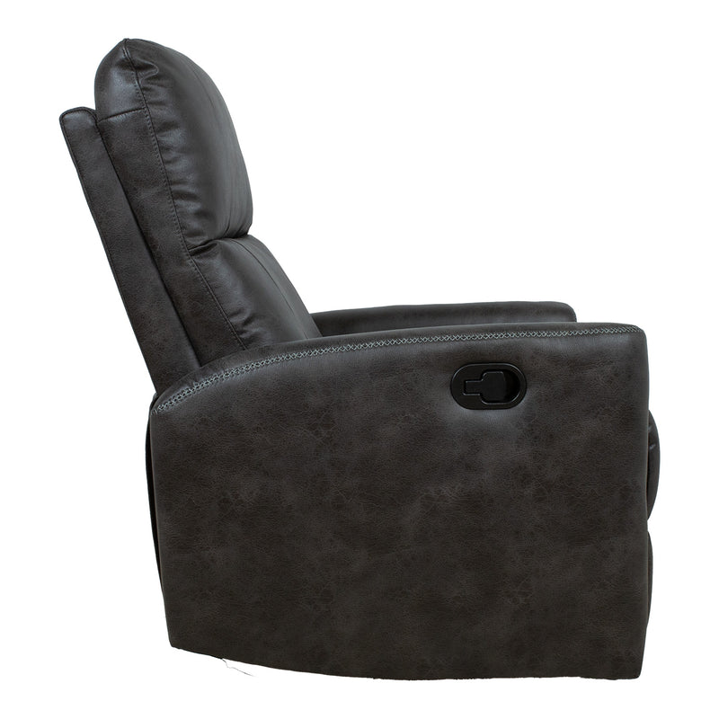 Recliner armchair DIEGO with swinging and rotating manual mechanism, grey - kuva 5