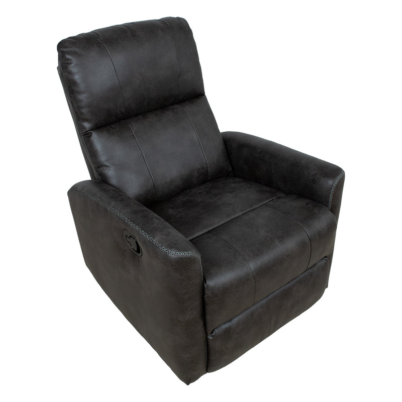 Recliner armchair DIEGO with swinging and rotating manual mechanism, grey - kuva 7
