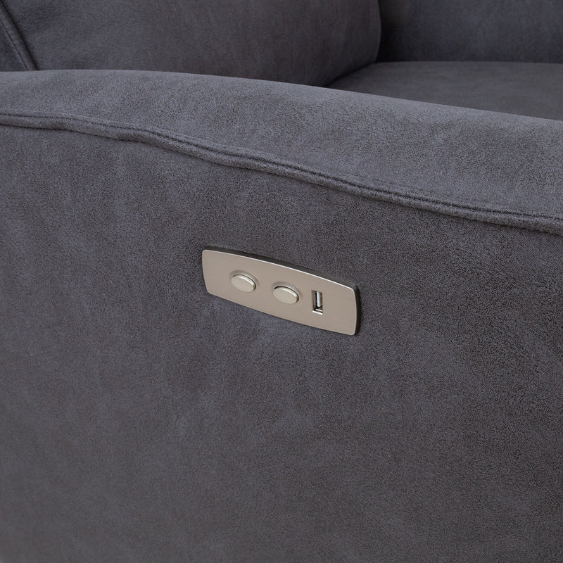 Recliner armchair BUSTER with electric mechanism, grey - kuva 9