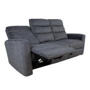 Recliner sofa GASTON 3-seater with electric mechanism, grey velvet - kuva 3
