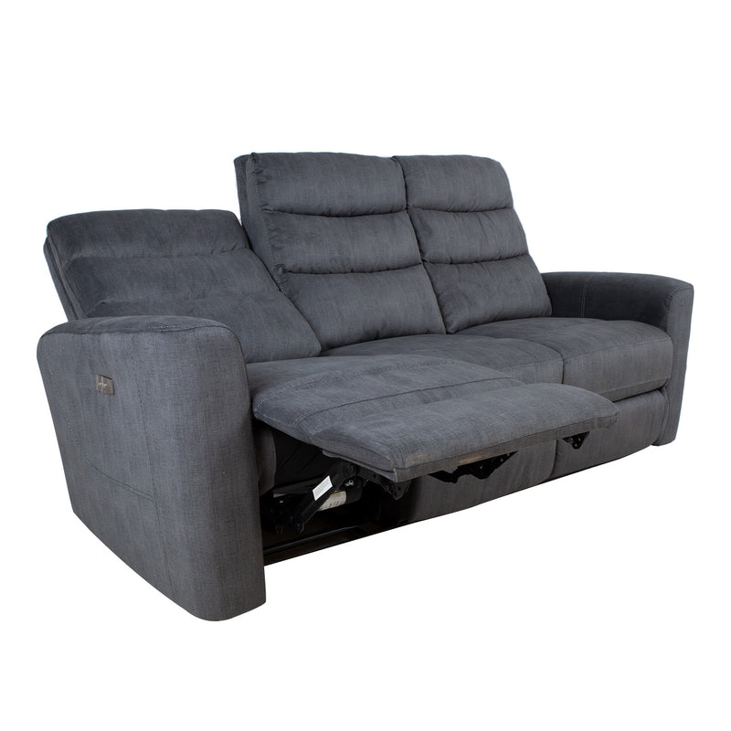Recliner sofa GASTON 3-seater with electric mechanism, grey velvet - kuva 3
