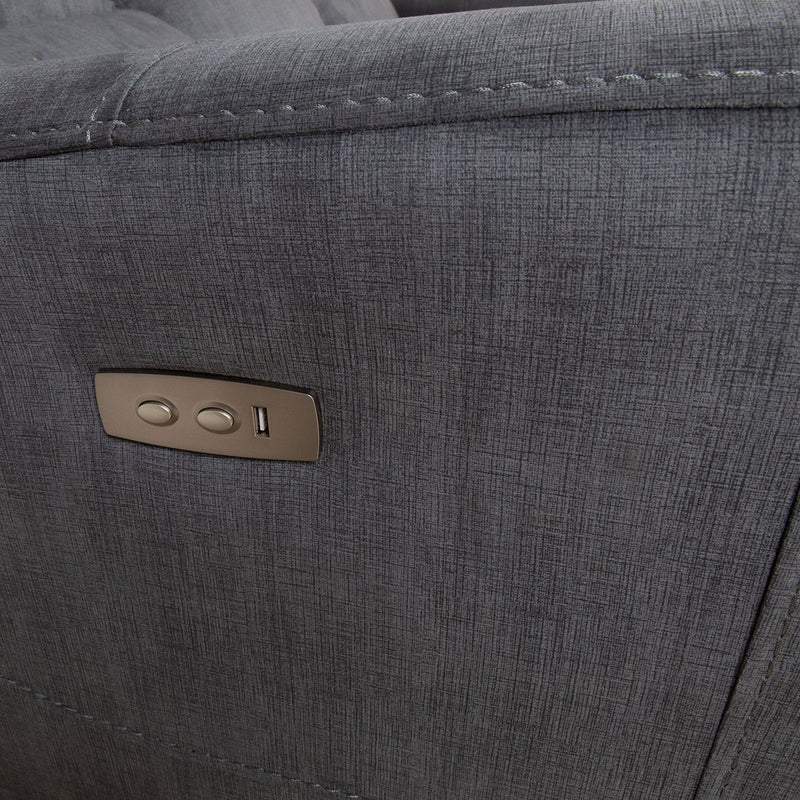 Recliner sofa GASTON 3-seater with electric mechanism, grey velvet - kuva 6