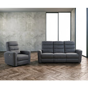 Recliner sofa GASTON 3-seater with electric mechanism, grey velvet - kuva 7