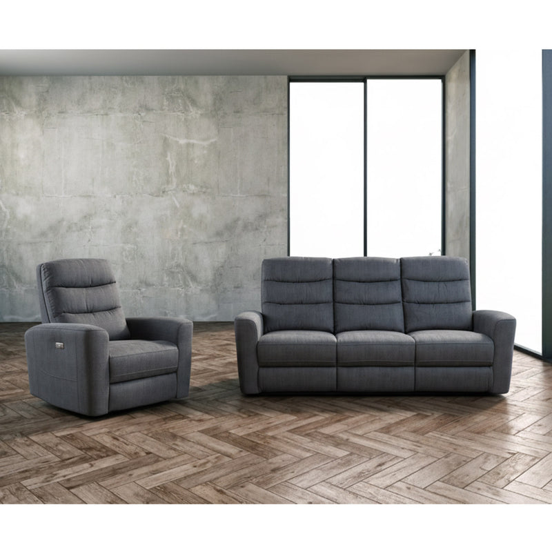 Recliner sofa GASTON 3-seater with electric mechanism, grey velvet - kuva 7