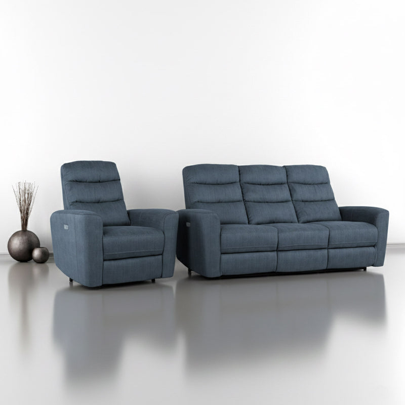 Recliner sofa GASTON 3-seater with electric mechanism, blue - kuva 6