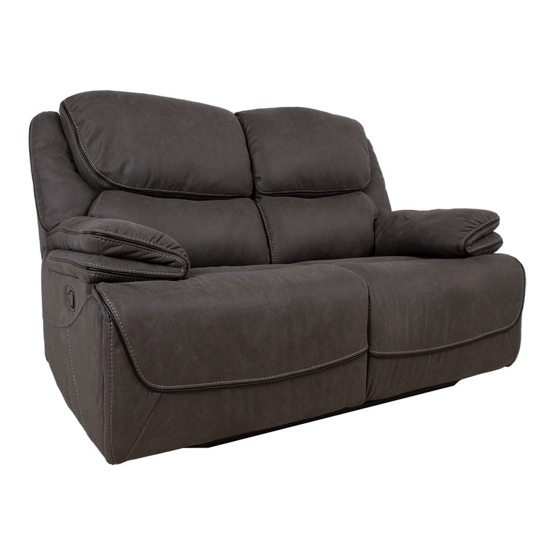 Recliner sofa GORDY 2-seater with manual mechanism, grey - 14172