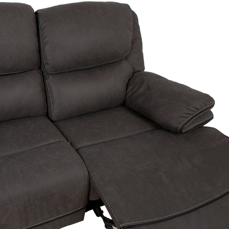 Recliner sofa GORDY 2-seater with manual mechanism, grey - kuva 5