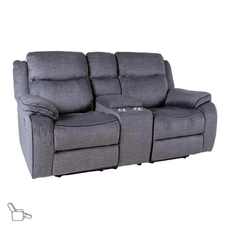 Recliner sofa GENTRY 2-seater with manual mechanism, grey - 14192