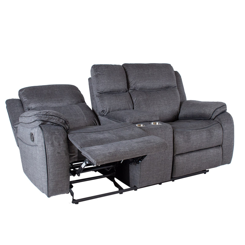 Recliner sofa GENTRY 2-seater with manual mechanism, grey - kuva 3