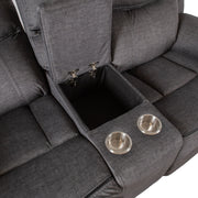 Recliner sofa GENTRY 2-seater with manual mechanism, grey - kuva 5