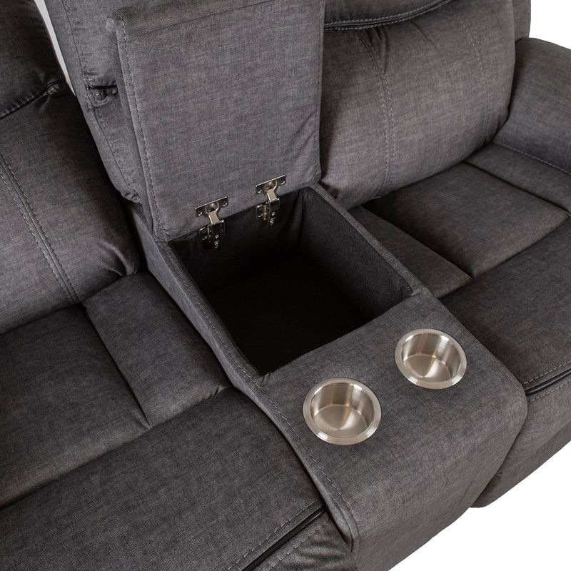 Recliner sofa GENTRY 2-seater with manual mechanism, grey - kuva 5
