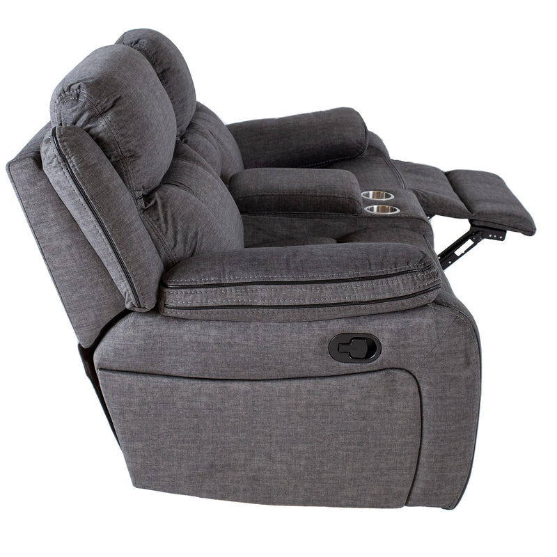 Recliner sofa GENTRY 2-seater with manual mechanism, grey - kuva 6
