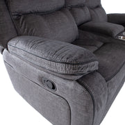 Recliner sofa GENTRY 2-seater with manual mechanism, grey - kuva 7