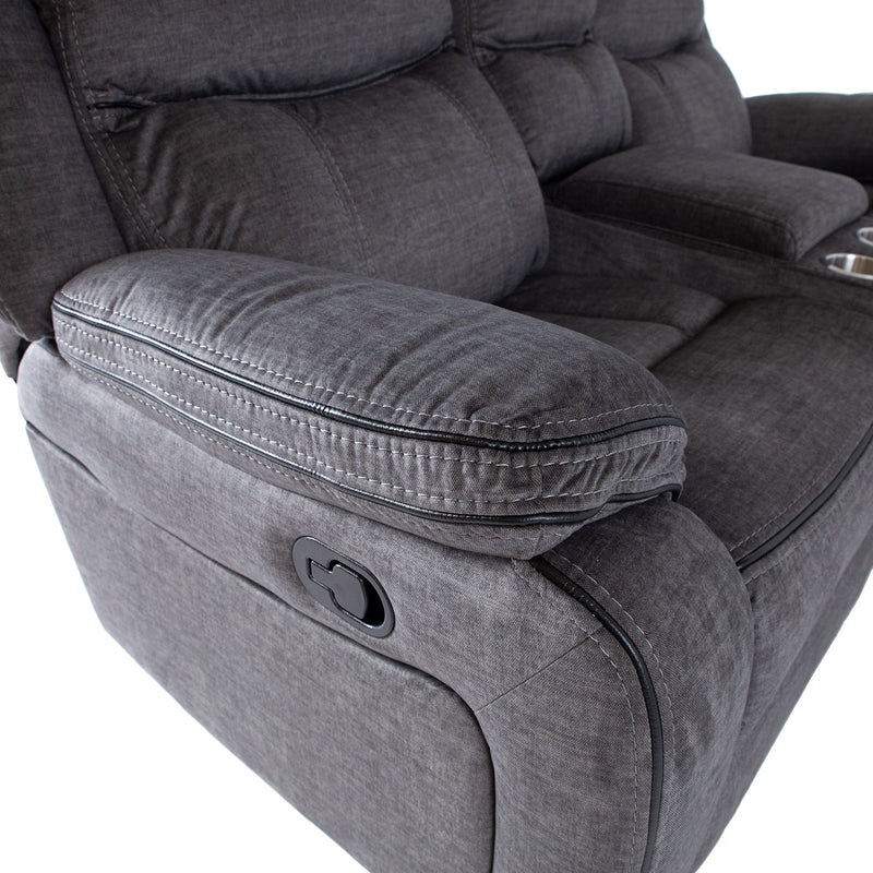 Recliner sofa GENTRY 2-seater with manual mechanism, grey - kuva 7