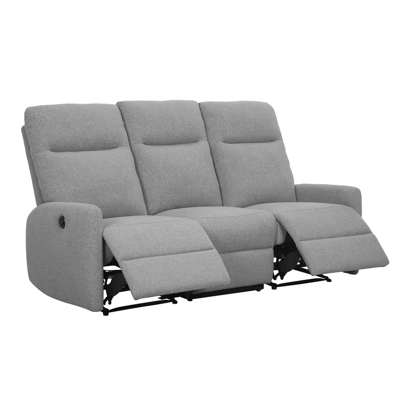 Recliner sofa KATY 3-seater with electric mechanism, light grey - kuva 2