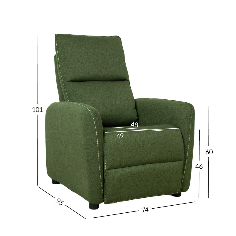 Recliner armchair ZAC with push back mechanism, green - kuva 2