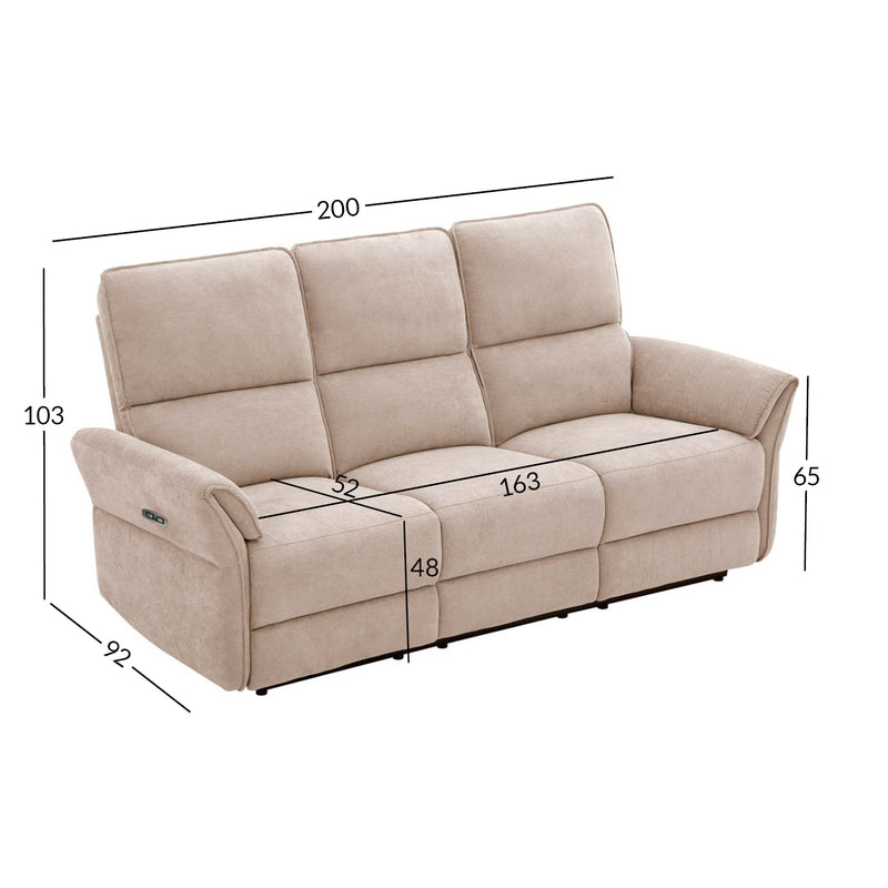 Recliner sofa DAMIKA 3 seater with electric mechanism - kuva 2