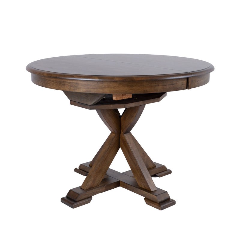 Dining table JAMES D106+46xH76cm, rustic oak - 14231