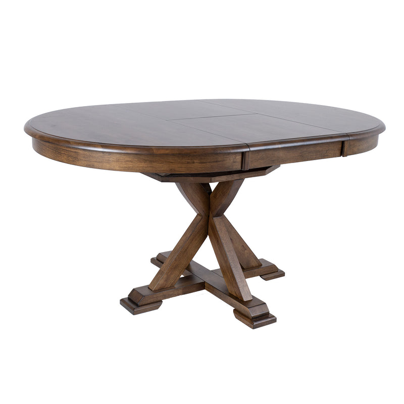 Dining table JAMES D106+46xH76cm, rustic oak - kuva 2