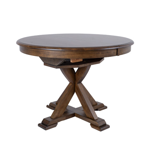 Dining table JAMES D106+46xH76cm, rustic oak - 14231