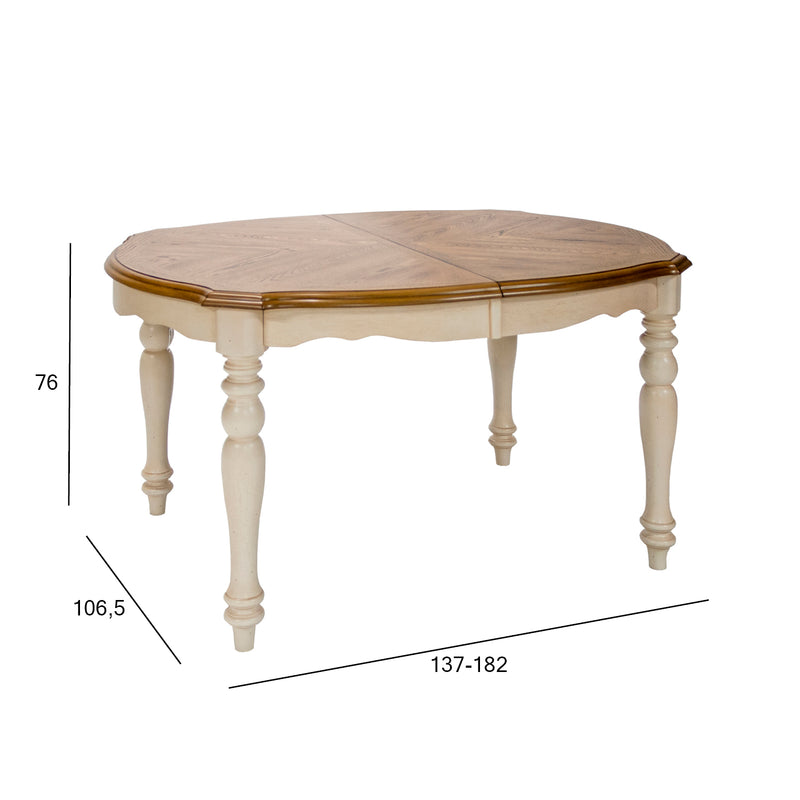 Dining table LILY 137/182x106,5xH76cm, oak - kuva 2