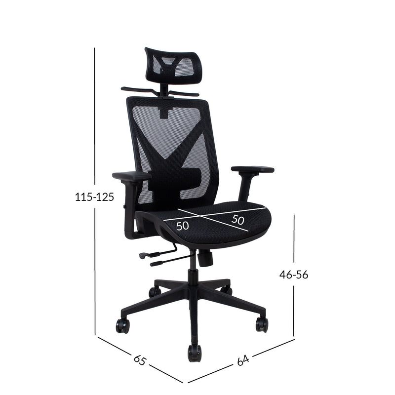 Task chair MIKE black mesh - kuva 2