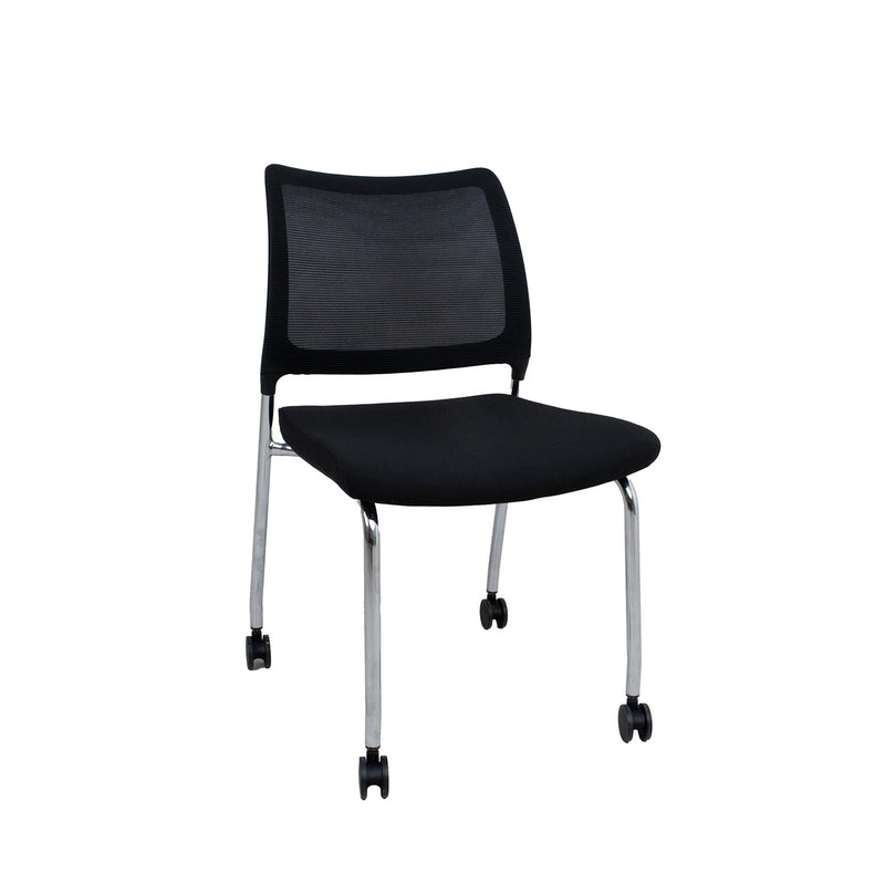 Guest chair VICKI with castors, black - 14548