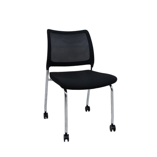 Guest chair VICKI with castors, black - 14548