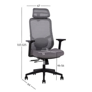 Task chair ALLY grey - kuva 2