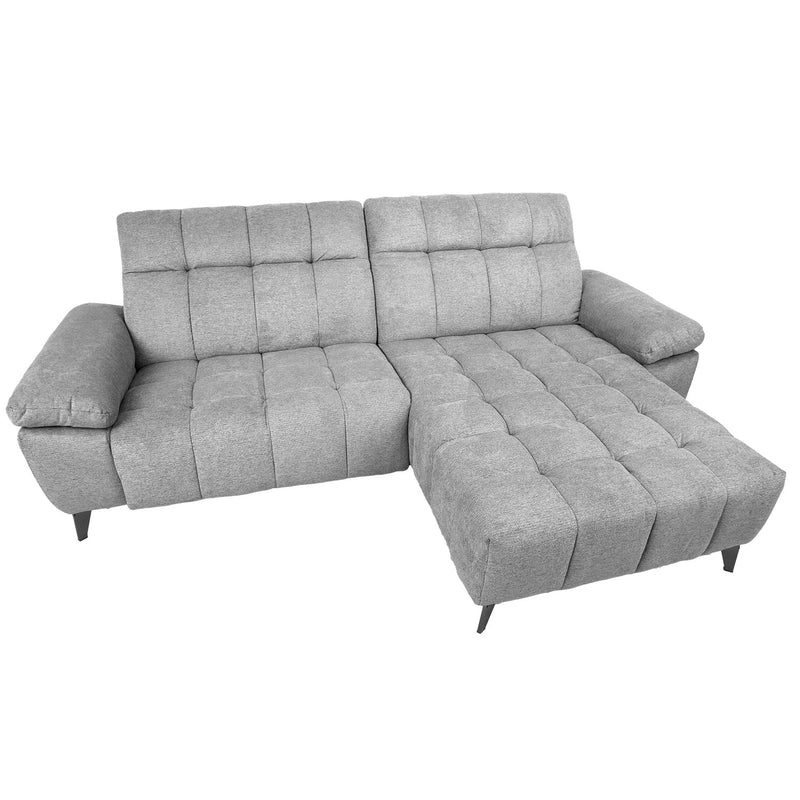 Corner sofa LUZERN RC, electric recliner, light grey - kuva 5