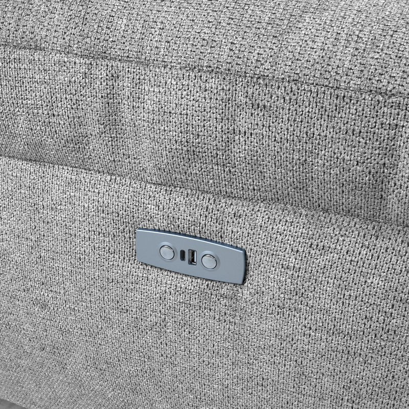 Corner sofa LUZERN RC, electric recliner, light grey - kuva 8