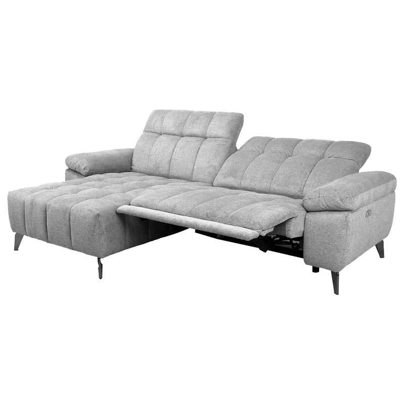 Corner sofa LUZERN LC, electric recliner, light grey - kuva 3