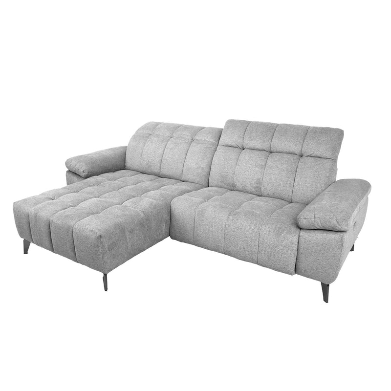 Corner sofa LUZERN LC, electric recliner, light grey - kuva 6