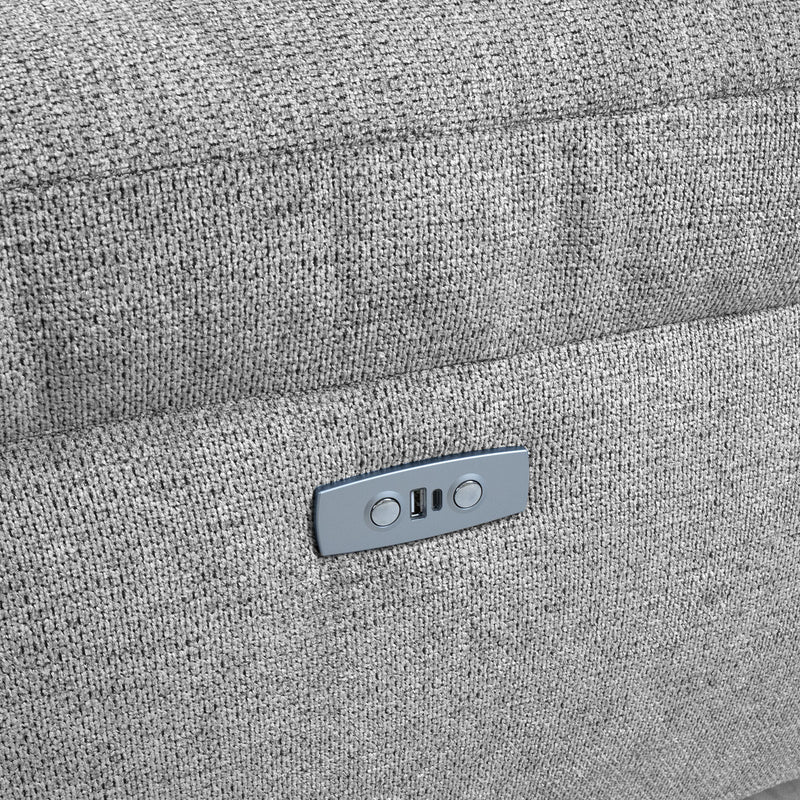 Corner sofa LUZERN LC, electric recliner, light grey - kuva 8