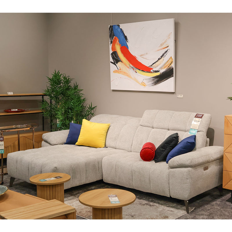 Corner sofa LUZERN LC, electric recliner, light grey - kuva 10