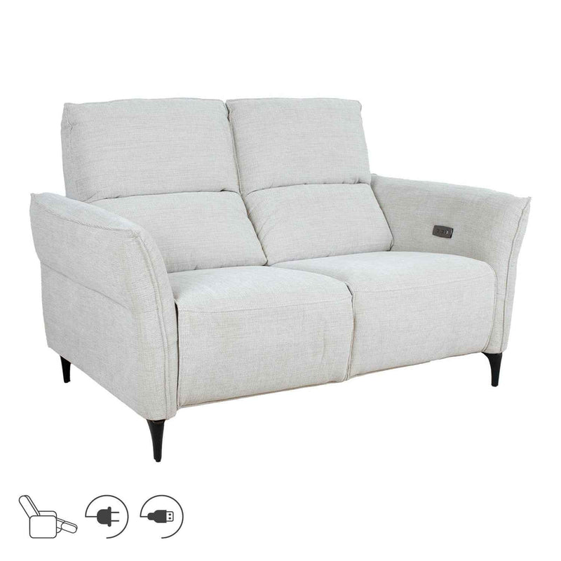 OLO Miami 2-istuttava recliner-sohva sähkösäädöllä, vaaleanbeige