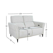 OLO Miami 2-istuttava recliner-sohva sähkösäädöllä, vaaleanbeige