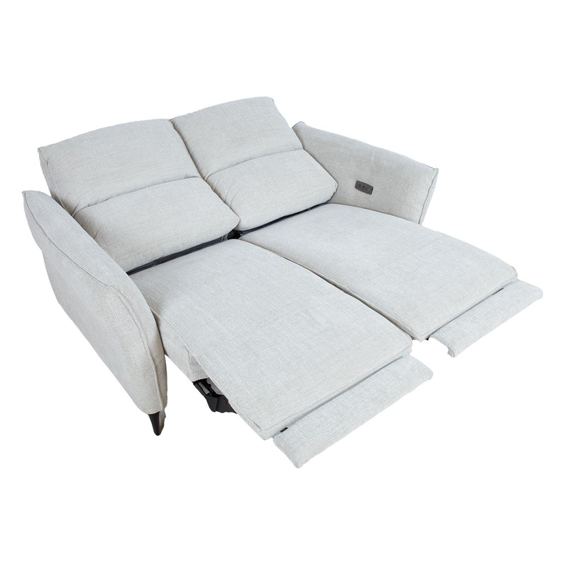 Recliner sofa MIAMI 2-seater with electric mechanism, light beige - kuva 5