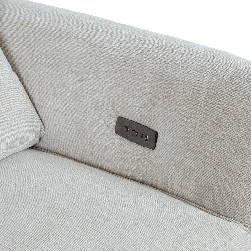 Recliner sofa MIAMI 2-seater with electric mechanism, light beige - kuva 7