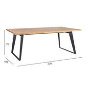 Dining table LISBON 220x100xH75cm, oak - kuva 2