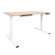 Desk ERGO with 1 motor 120x60xH73-121cm, oak/white - 18704