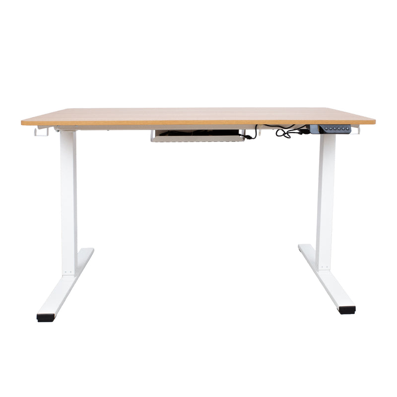 Desk ERGO with 1 motor 120x60xH73-121cm, oak/white - kuva 2