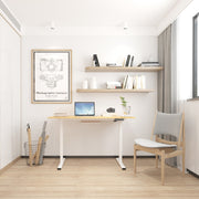 Desk ERGO with 1 motor 120x60xH73-121cm, oak/white - kuva 9