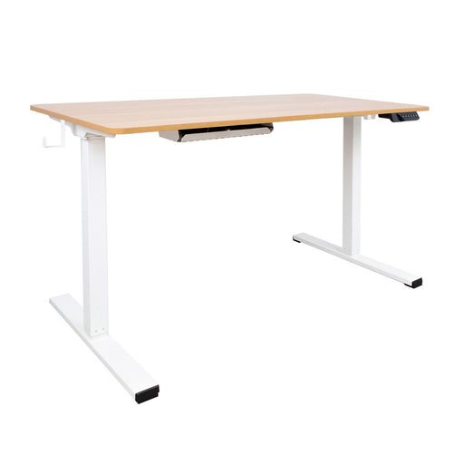 Desk ERGO with 1 motor 120x60xH73-121cm, oak/white - 18704