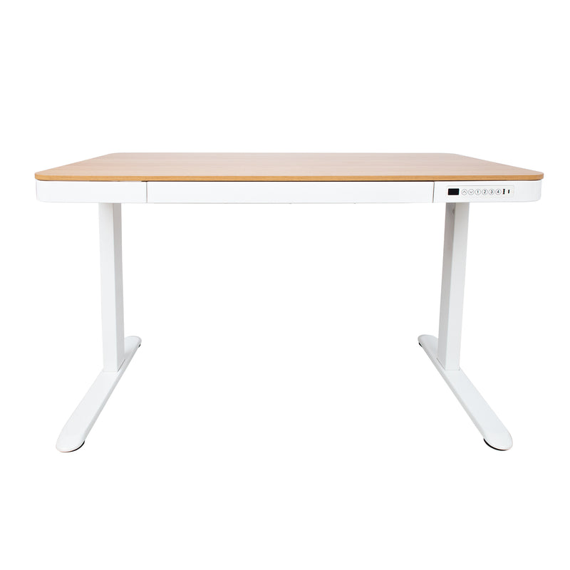 Desk ERGO with 1 motor 120x60xH72-121cm, oak/white - kuva 2